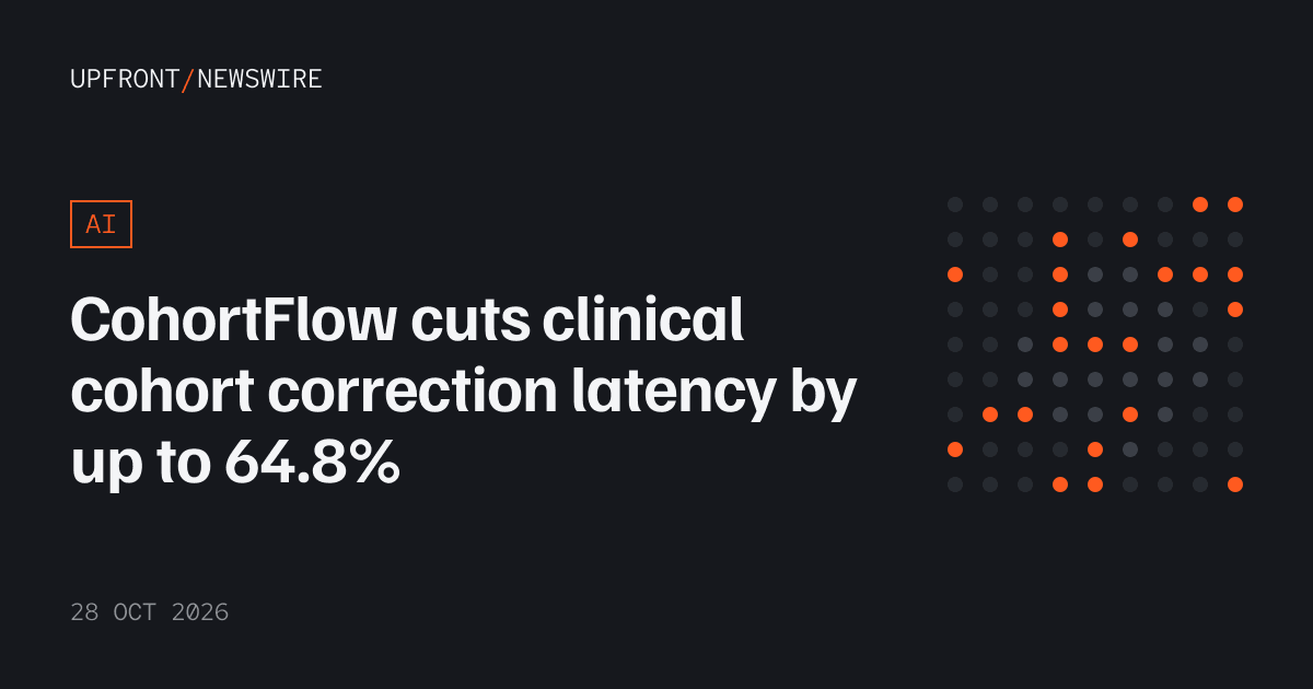 CohortFlow cuts clinical cohort correction latency by up to 64.8%